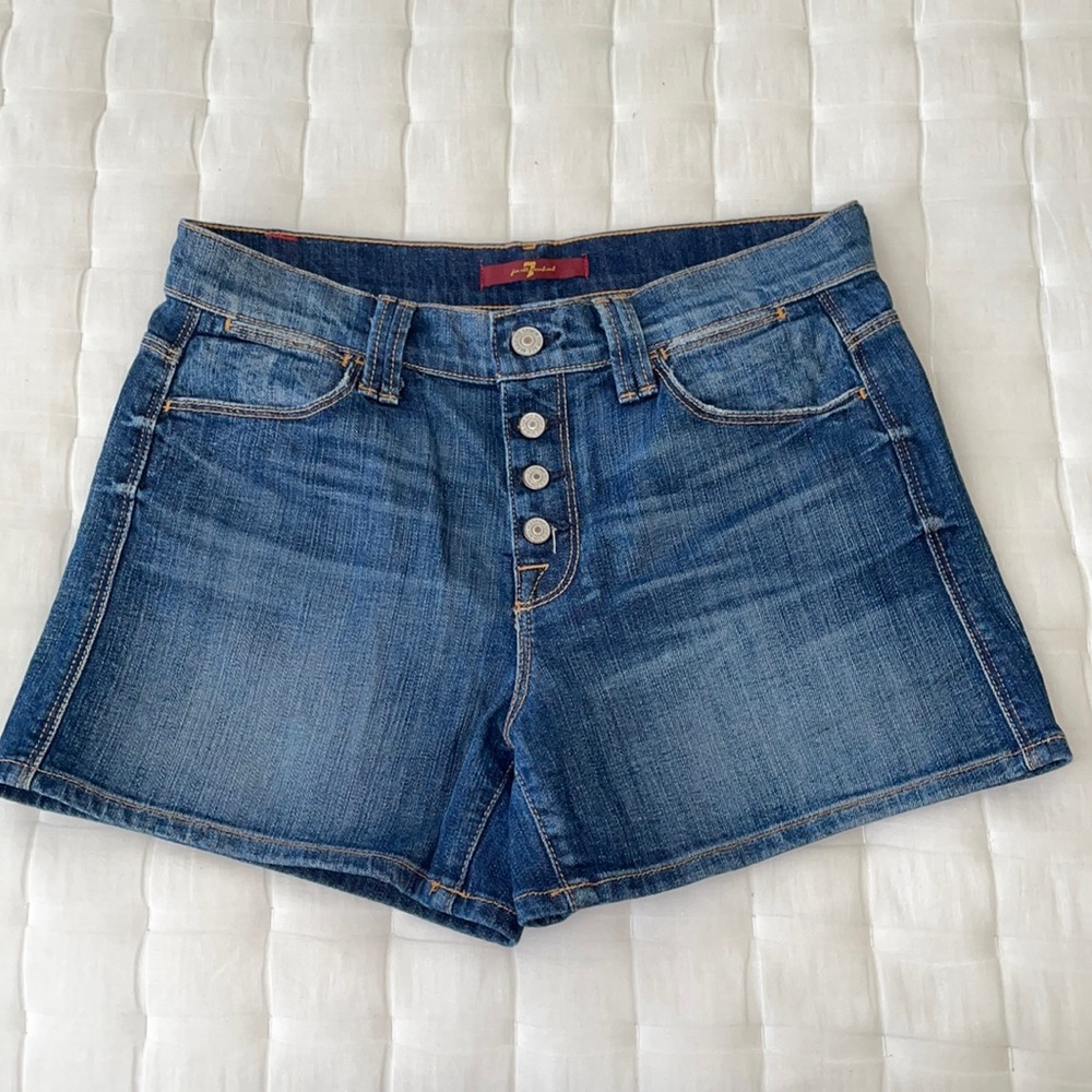 7 for All Mankind Boyfriend Denim Shorts 4’, Size 25